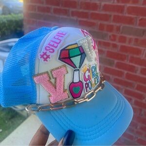 trucker hat for her with beautiful bold embellishments